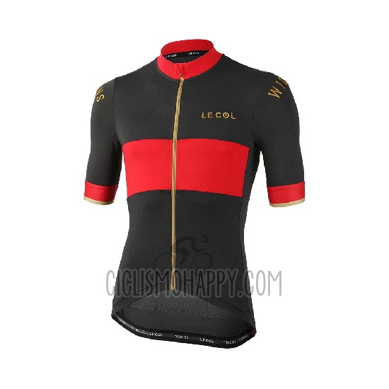 Lecol Cycling Jersey Bib Short 2019 Men Short Sleeve Black Red